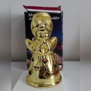 Gold Angel Candle Holder 6" Tall